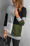 Green Elegant Colour Block Pullover