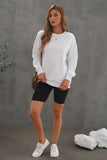 Oversized Sweat Plain Sweatshirt - White