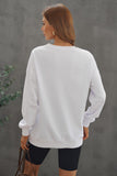 Oversized Sweat Plain Sweatshirt - White