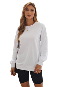 Oversized Sweat Plain Sweatshirt - White