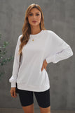 Oversized Sweat Plain Sweatshirt - White