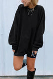 Oversized Plain Sweatshirt - Black