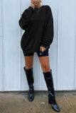 Oversized Plain Sweatshirt - Black