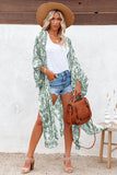 Green Turkish Kimono in Dolman Printed Sleeve