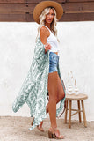 Green Turkish Kimono in Dolman Printed Sleeve