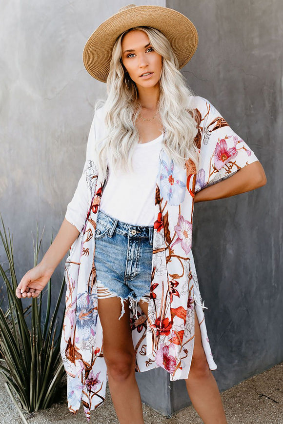 Floral Print Kimono - Mystique-Online