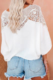 White Bell Sleeve Lace Blouse with Tie Knot - Mystique-Online