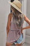 Pink Lace Trim Stripe Top