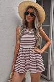 Pink Lace Trim Stripe Top