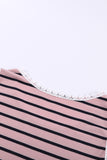 Pink Lace Trim Stripe Top