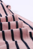 Pink Lace Trim Stripe Top