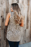 Leopard Print Lace Trim Top