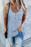 Sky Blue Light Denim Long Tank Top