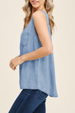 Sky Blue Light Denim Long Tank Top