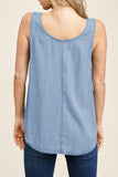 Sky Blue Light Denim Long Tank Top