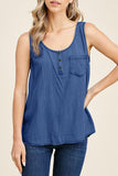 Blue Light Denim Long Tank Top