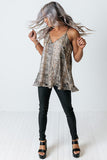 Love Me Long Racerback Snake Print Tank Top