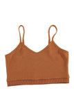 Brown Waffle knit Crop Top