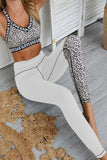 White Love Crisscross Leopard Print Yoga Set - Mystique-Online