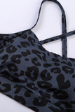 Charcoal High Waisted Short Leggings and Bra in Wild Leopard Print - Mystique-Online