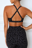 Charcoal High Waisted Short Leggings and Bra in Wild Leopard Print - Mystique-Online