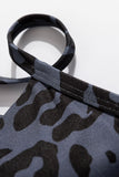 Charcoal Leopard Print Crossover back Activewear - Mystique-Online