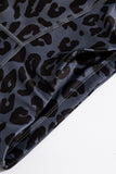 Charcoal Leopard Print Crossover back Activewear - Mystique-Online