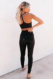 Black T-Back Strap Bra and Legging - Mystique-Online