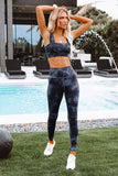 Black Tie Dye Yoga Bra and Leggings Activewear - Mystique-Online