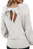 White Sassy Hollow-out Back Sweater - Mystique-Online