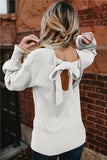 White Sassy Hollow-out Back Sweater - Mystique-Online