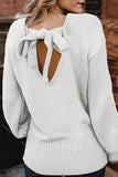 White Sassy Hollow-out Back Sweater - Mystique-Online