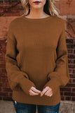 Brown Sassy Hollow-out Back Sweater - Mystique-Online