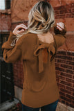 Brown Sassy Hollow-out Back Sweater - Mystique-Online