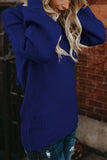 Blue Sassy Hollow-out Back Sweater - Mystique-Online