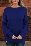 Blue Sassy Hollow-out Back Sweater - Mystique-Online