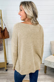 Beige Long Sleeve Regular Fit Sweater