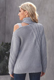 Grey Strapped Turtleneck Sweater - Mystique-Online