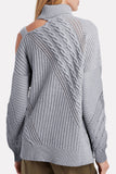 Grey Strapped Turtleneck Sweater - Mystique-Online