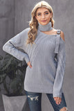 Grey Strapped Turtleneck Sweater - Mystique-Online