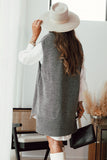 Knit Sweater Vest Top in Grey - Mystique-Online