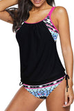 Black Lined Drawstring Tankini - Mystique-Online