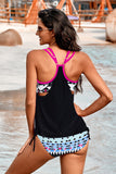 Black Lined Drawstring Tankini - Mystique-Online