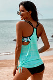 Sky Blue Drawstring Lined Tankini - Mystique-Online