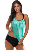 Sky Blue Drawstring Lined Tankini - Mystique-Online