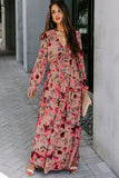 Pink Floral Ruffled Maxi Dress - Mystique-Online