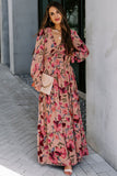 Pink Floral Ruffled Maxi Dress - Mystique-Online