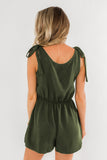 Sweetie Tie Sleeves Romper Green - Mystique-Online