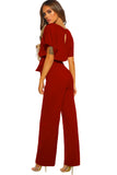 Date Night Blouse Jumpsuit Red - Mystique-Online