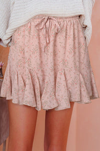 Apricot French Floral Mini Skirt - Mystique-Online